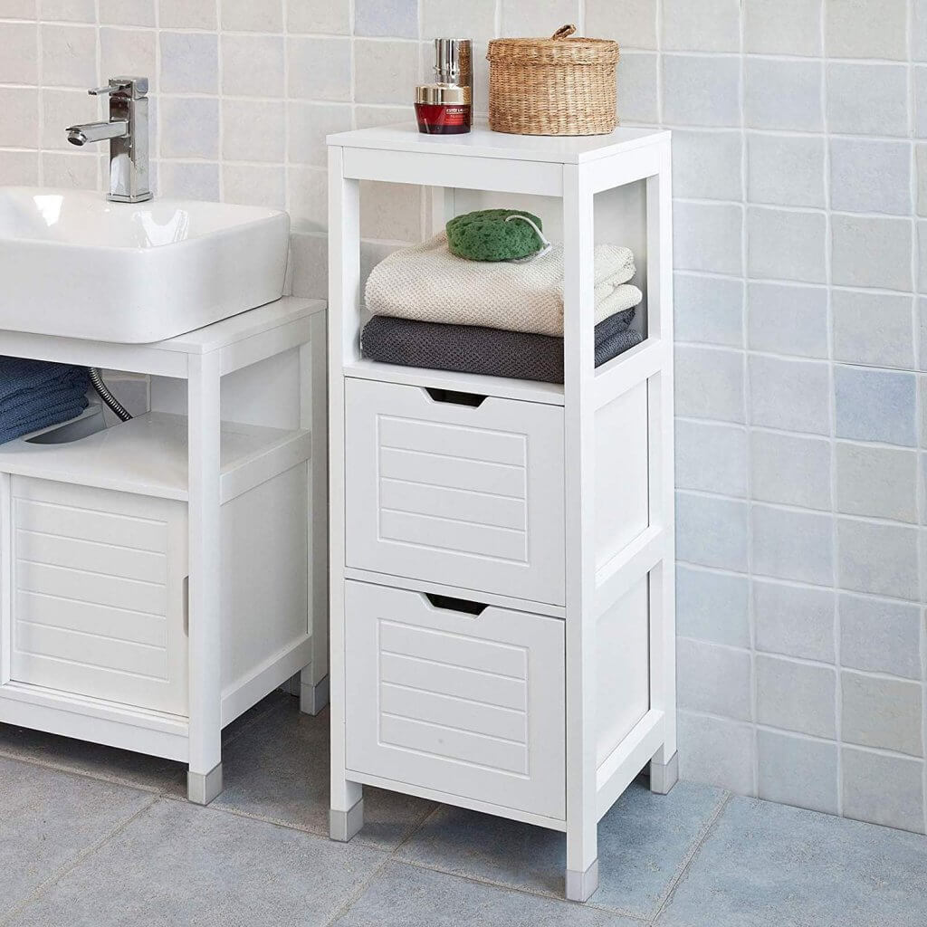 petit meuble de salle de bain avec 2 tiroirs