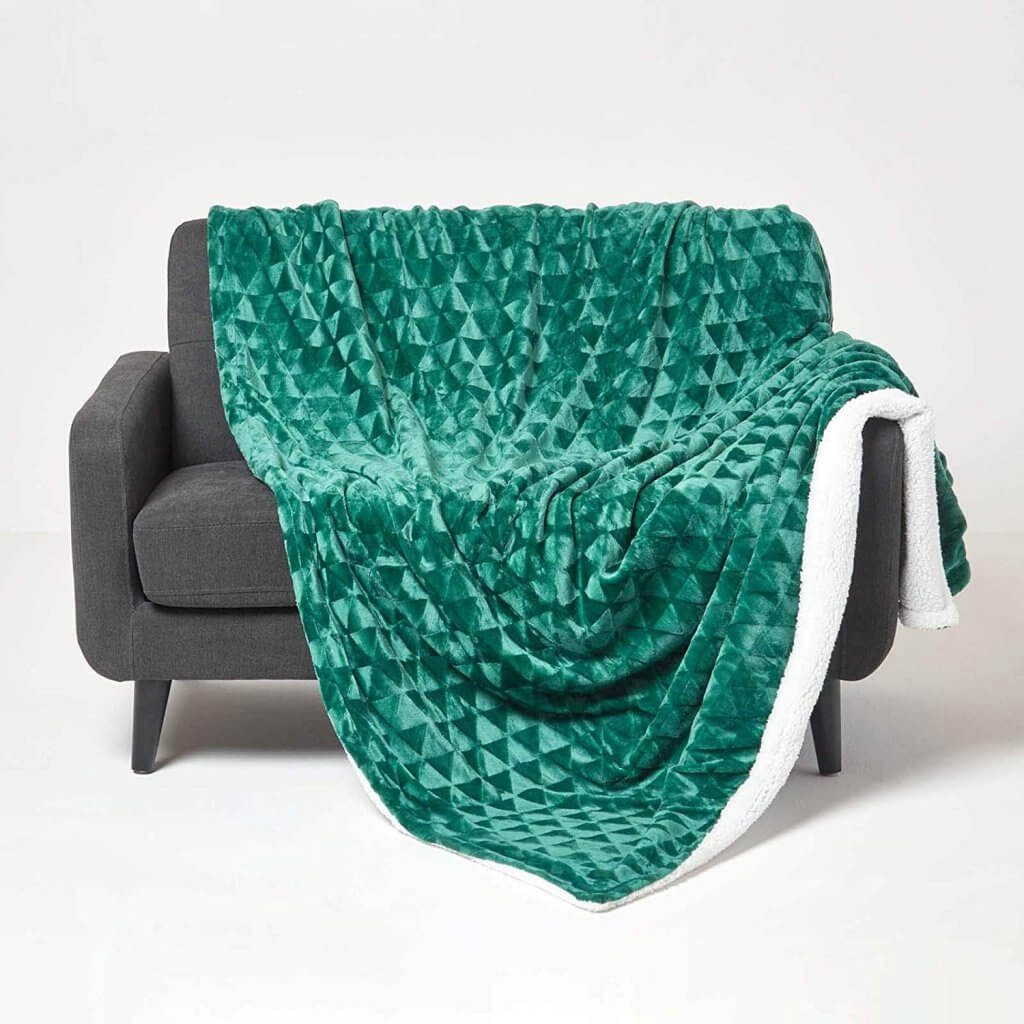 plaid polaire vert moderne