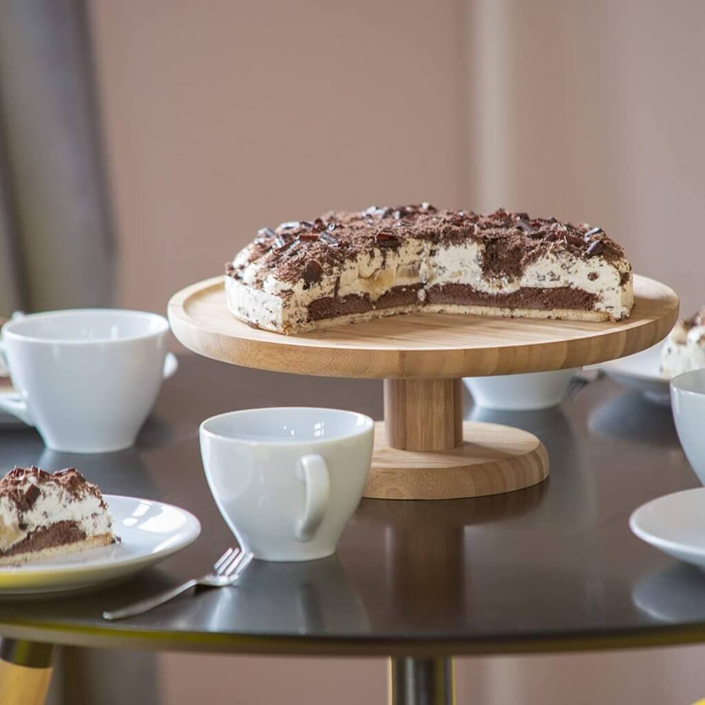 présentoir pour gâteau en bois