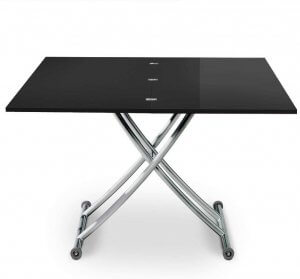 Table basse Menzzo noire position haute