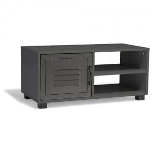 Table basse gris anthracite brooklyn 1 porte et 2