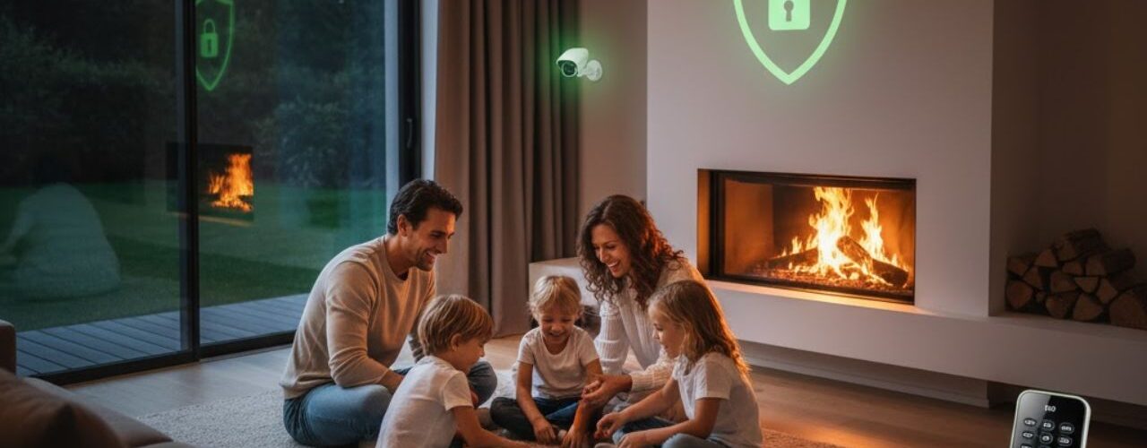 Une famille en sécurité dans leur maison