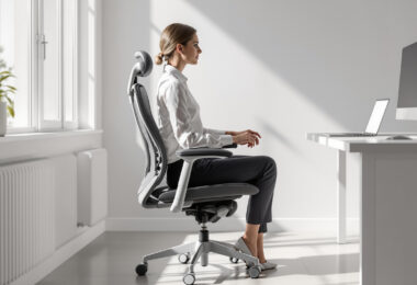 découvrez notre chaise de bureau ergonomique, conçue pour prévenir les maux de dos au travail et améliorer votre confort tout au long de la journée.