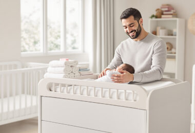découvrez notre commode à langer alliant sécurité et praticité, idéale pour aménager la chambre de votre bébé avec confort et style.