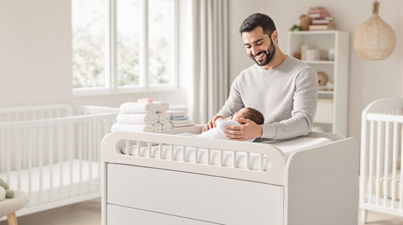 découvrez notre commode à langer alliant sécurité et praticité, idéale pour aménager la chambre de votre bébé avec confort et style.
