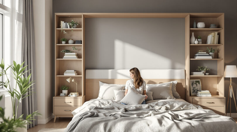 découvrez nos idées déco pour optimiser l'espace avec une tête de lit dotée de rangement pratique et esthétique, alliant fonctionnalité et design.