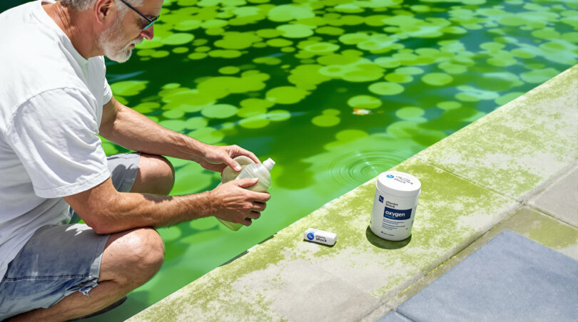 découvrez comment traiter efficacement l'eau verte de votre piscine en choisissant entre le chlore choc et l'oxygène actif pour retrouver une eau claire et saine.
