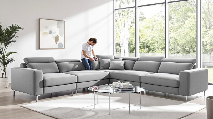 découvrez notre canapé d'angle réversible, une solution idéale pour transformer facilement la décoration de votre salon avec style et flexibilité.